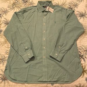 Ralph Lauren Mens Easy Care Long Sleeve Plaid Dress Shirt